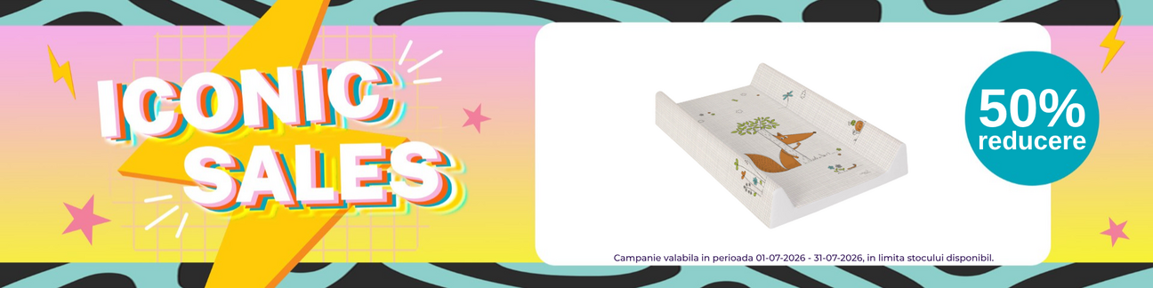 Iconic Sales cu reducere 50% la Ceba Baby