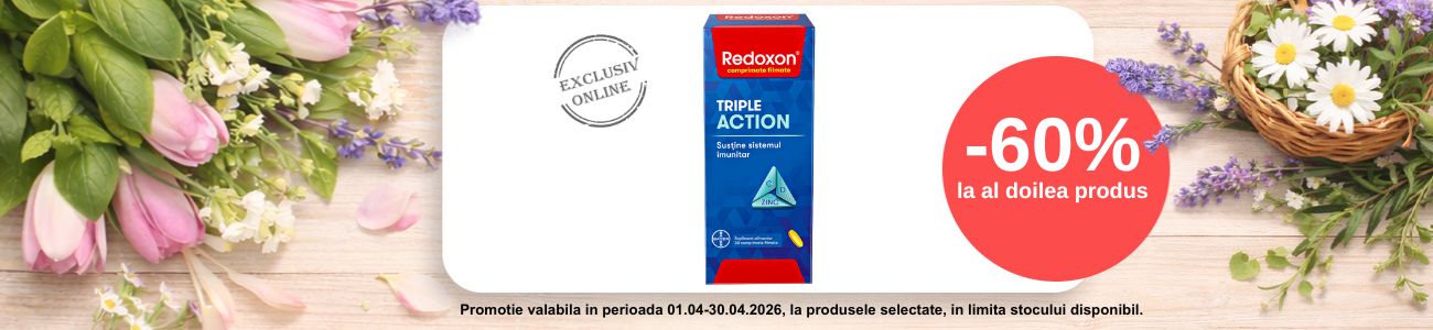 Promotie 1+60% reducere la al doilea produs Bayer Redoxon Triple Action