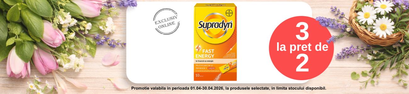 Promotie 3 la pret de 2 la Bayer Supradyn Fast Energy cu Multivitamine si Coenzima Q10