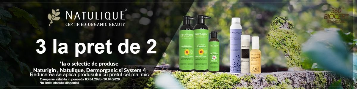Promotie 3 la pret de 2 la Naturigin si DermOrganic