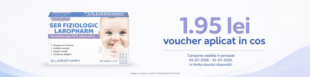 Promotie cu 1.95 lei voucher aplicat in cos la Laropharm