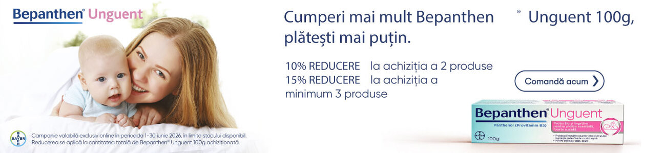 Promotie cu 10% reducere la 2 produse sau 15% reducere la 3 produse Bepanthen Unguent 100g