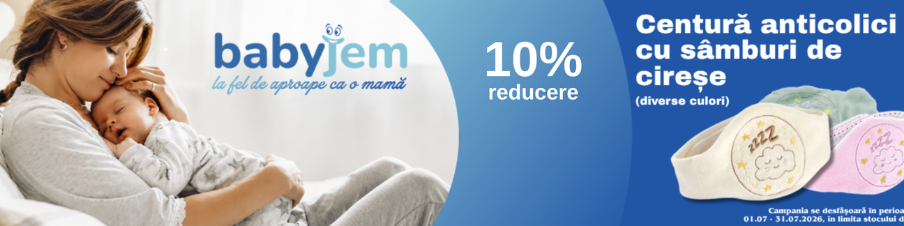Promotie cu 10% reducere la BabyJem Centura anti colici