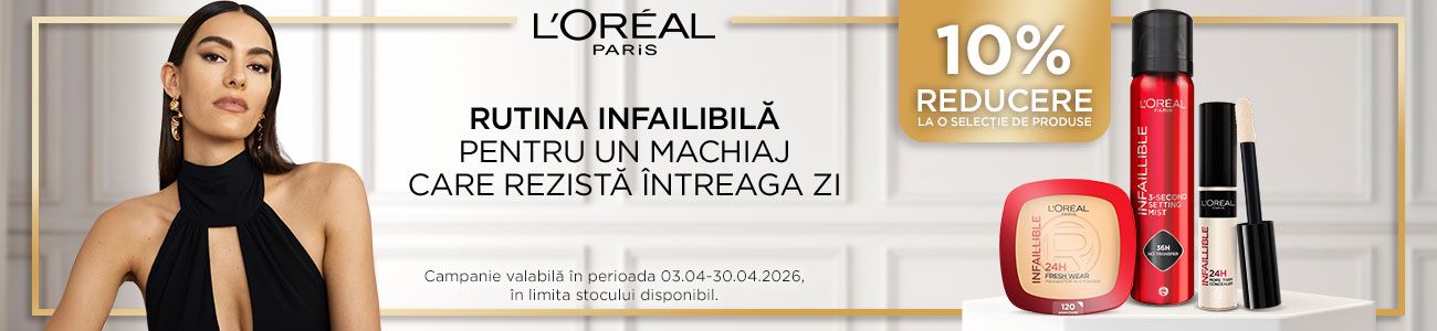 Promotie cu 10% reducere la L'Oreal Paris Makeup