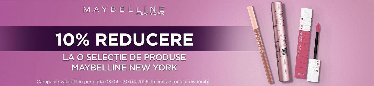 Promotie cu 10% reducere la Maybelline
