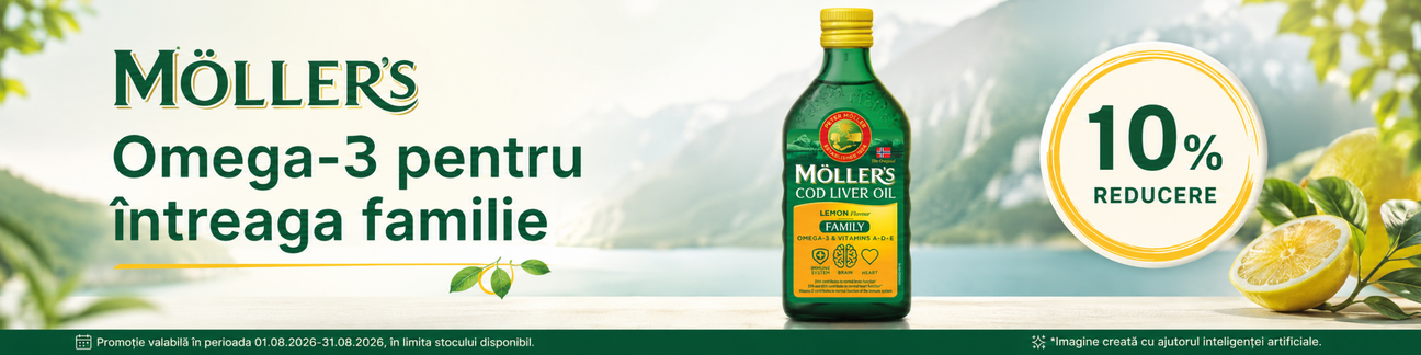 Promotie cu 10% reducere la Mollers Omega 3 ulei din ficat de cod