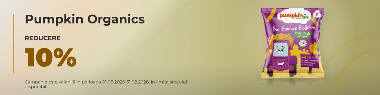 Promotie cu 10% reducere la Pumpkin Organics
