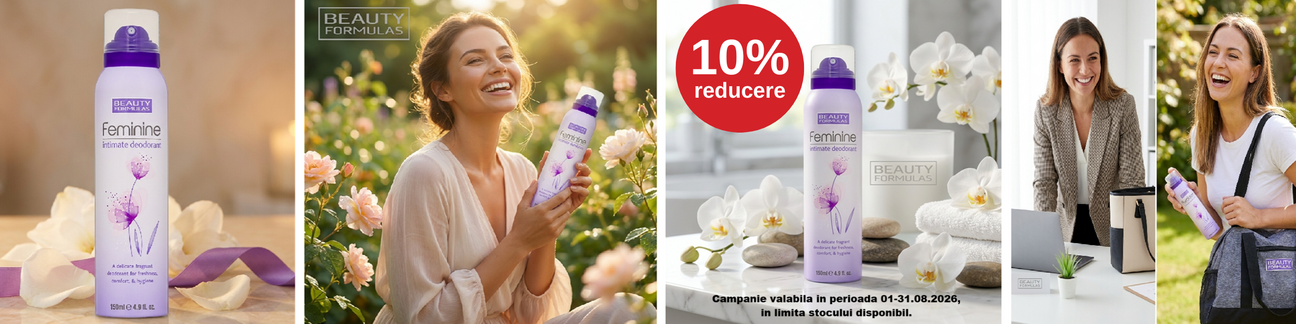 Promotie cu 10% reducere la Spray deodorant intim, 150 ml, Beauty Formulas