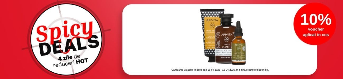 Promotie cu 10% voucher aplicat in cos la Apivita - Spicy Deals