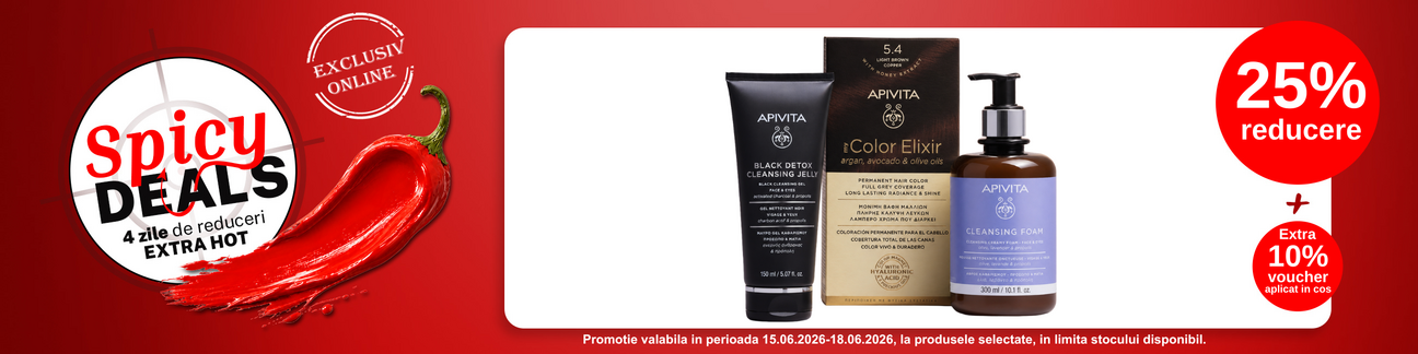 Promotie cu 10% voucher aplicat in cos la Apivita - Spicy Deals