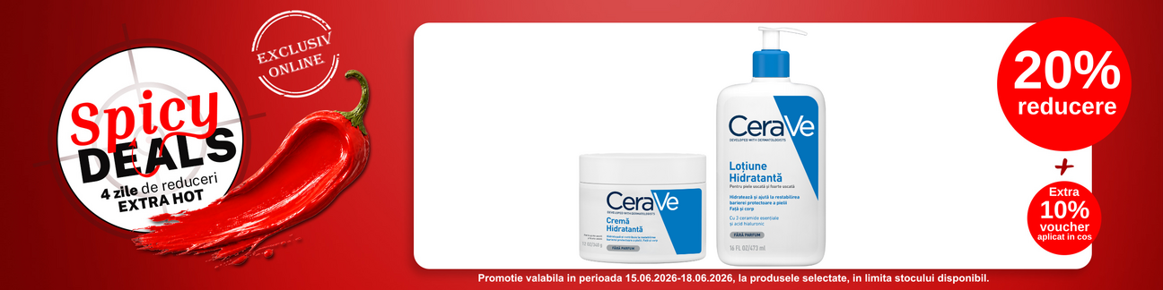Promotie cu 10% voucher aplicat in cos la Cerave - Spicy Deals
