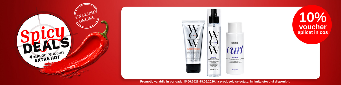 Promotie cu 10% voucher aplicat in cos la Color Wow - Spicy Deals
