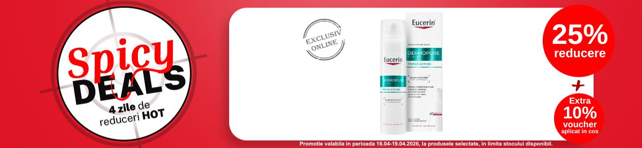 Promotie cu 10% voucher aplicat in cos la Eucerin - Spicy Deals
