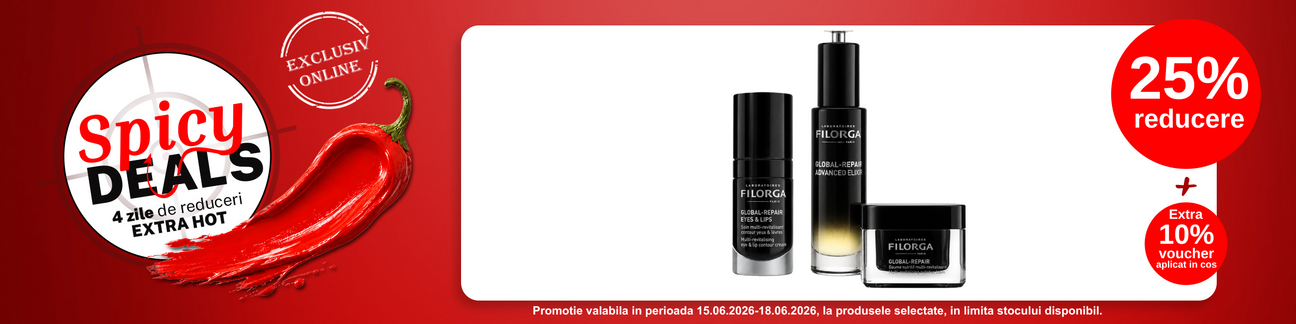 Promotie cu 10% voucher aplicat in cos la Filorga - Spicy Deals