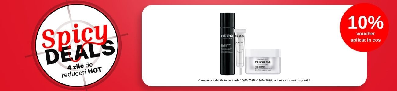 Promotie cu 10% voucher aplicat in cos la Filorga - Spicy Deals