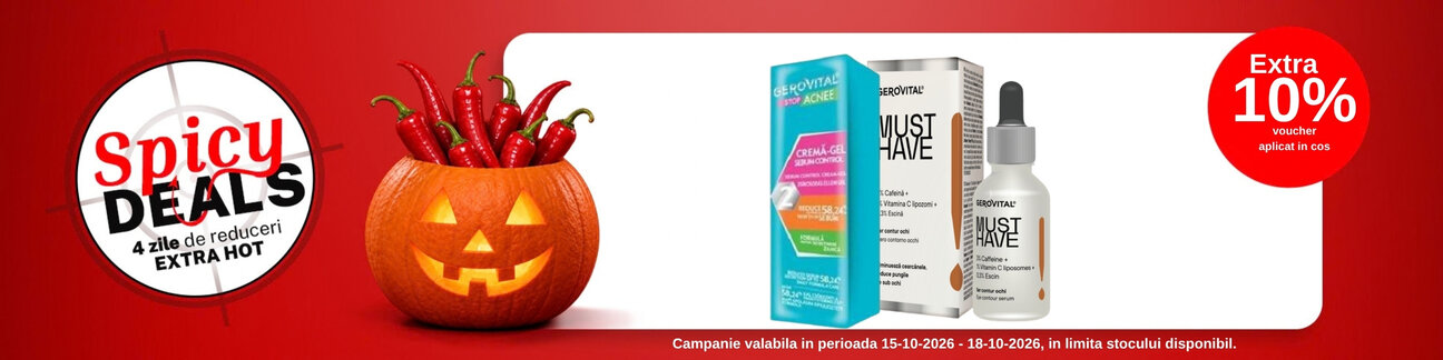 Promotie cu extra 10% voucher aplicat in cos la Gerovital - Spicy Deals