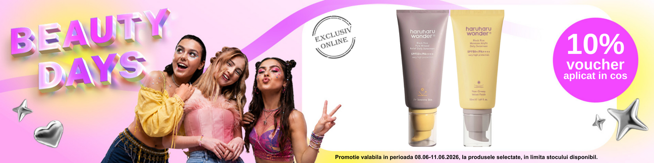 Promotie cu 10% voucher aplicat in cos la Haruharu Wonder - Beauty Days