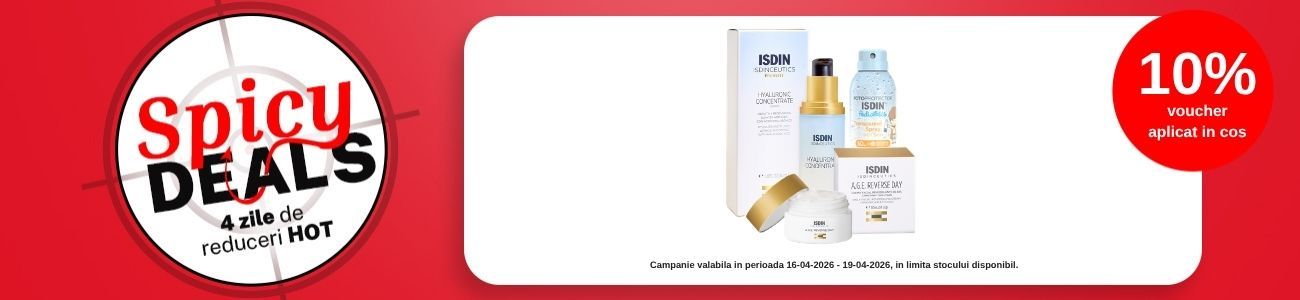 Promotie cu 10% voucher aplicat in cos la Isdin - Spicy Deals