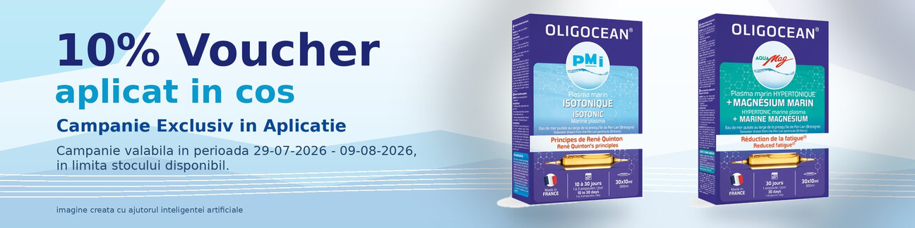 Promotie cu 10% voucher aplicat in cos la Oligocean Exclusiv in Aplicatie