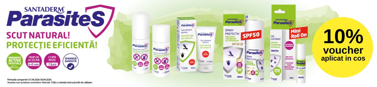 Promotie cu 10% voucher aplicat in cos la Parasites si Ceumed Stop Tick