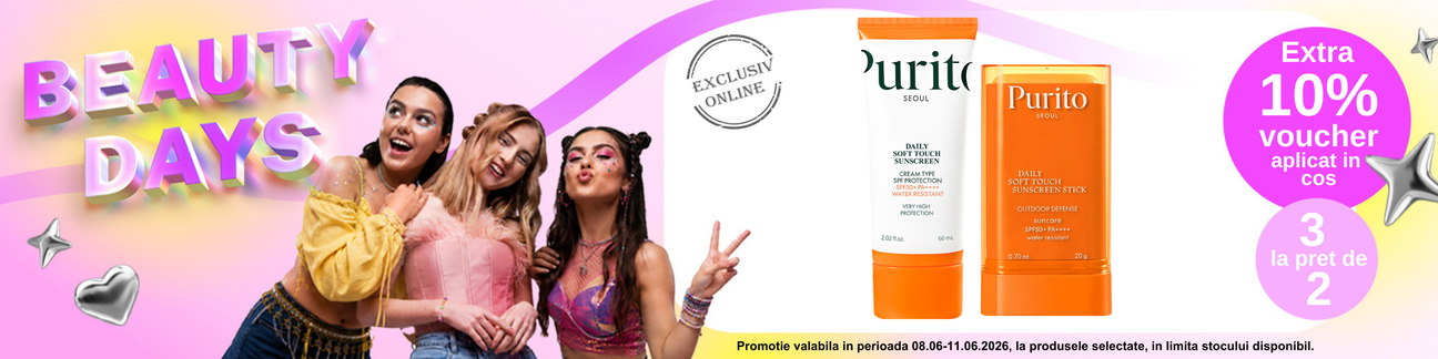 Promotie cu 10% voucher aplicat in cos la Purito - Beauty Days