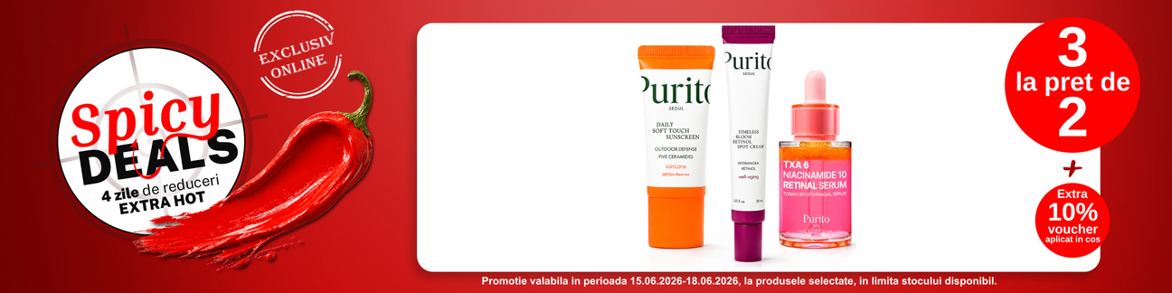 Promotie cu 10% voucher aplicat in cos la Purito - Spicy Deals
