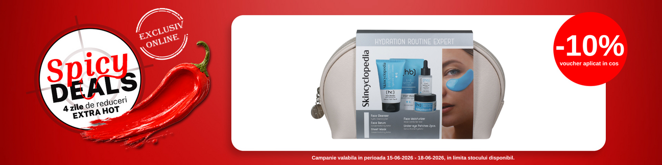 Promotie cu 10% voucher aplicat in cos la Skincyclopedia Spicy Deals