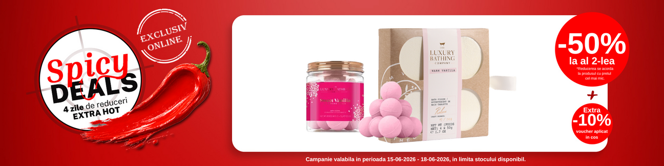 Promotie cu Extra 10% voucher aplicat in cos la The Luxury Bathing Company Spicy Deals