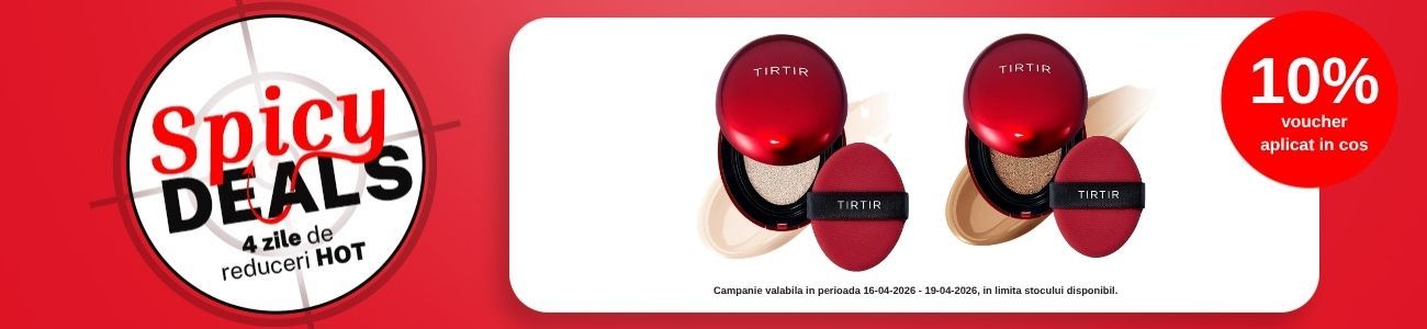 Promotie cu 10% voucher aplicat in cos la Tirtir - Spicy Deals