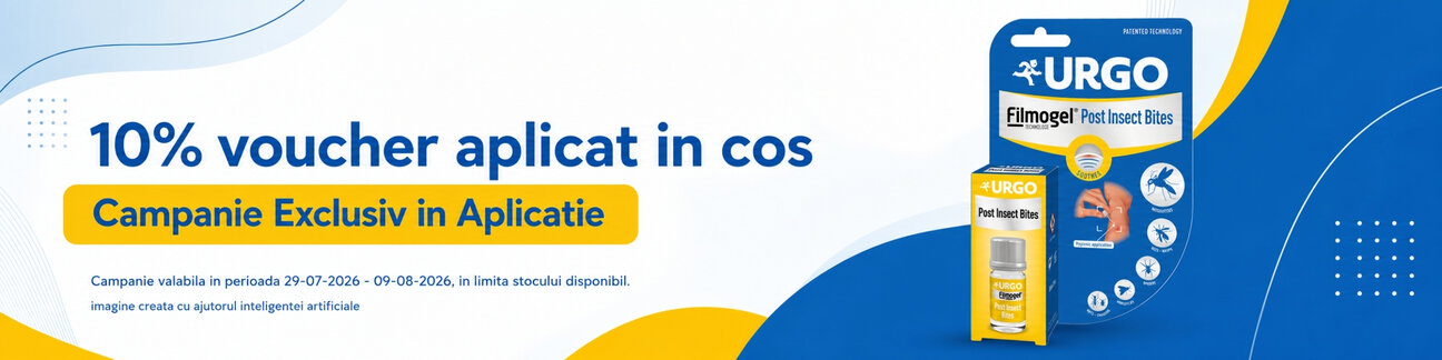 Promotie cu 10% voucher aplicat in cos la Urgo Exclusiv in Aplicatie