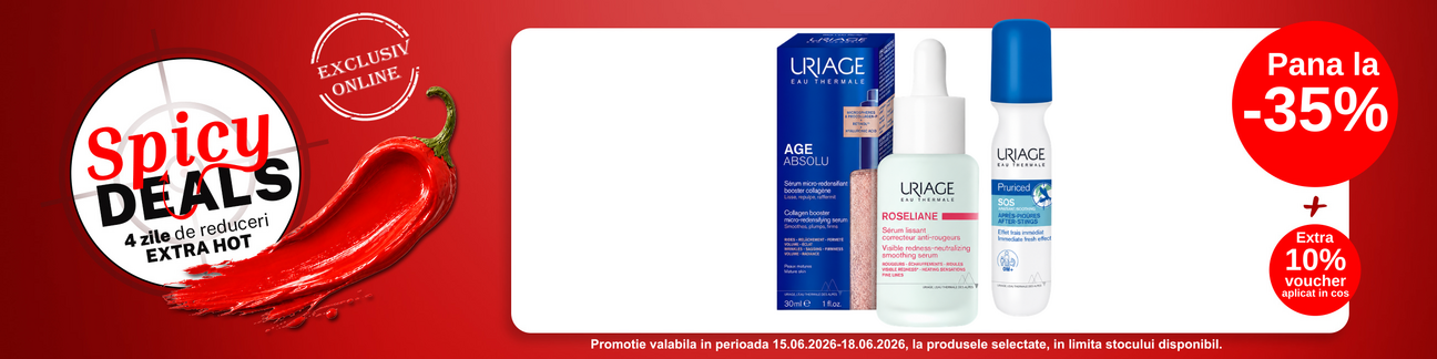 Promotie cu 10% voucher aplicat in cos la Uriage - Spicy Deals