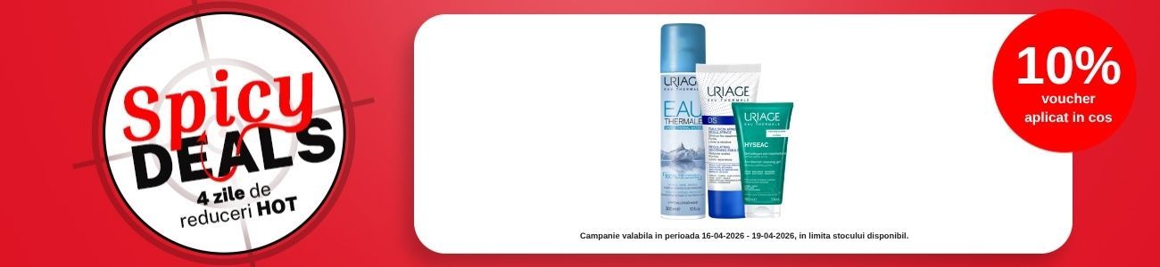 Promotie cu 10% voucher aplicat in cos la Uriage - Spicy Deals