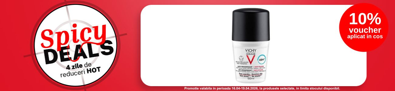 Promotie cu 10% voucher aplicat in cos la Vichy - Spicy Deals