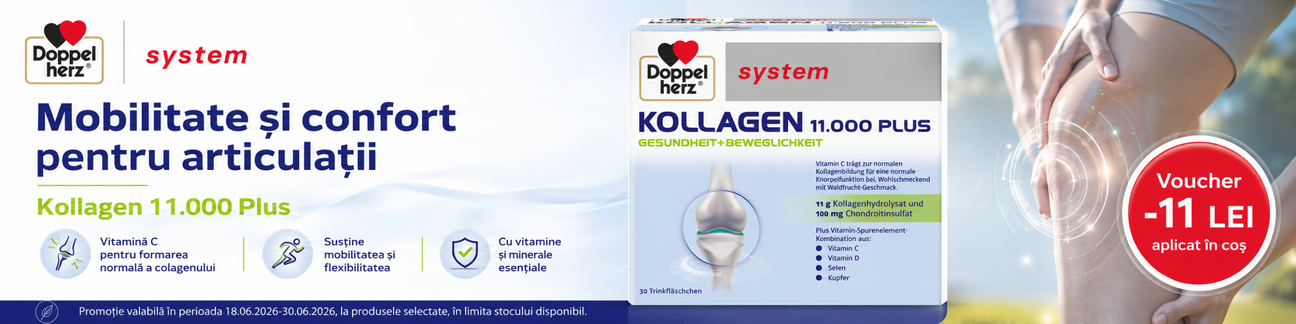 Promotie cu 11 lei voucher aplicat in cos la Doppelherz System Kollagen
