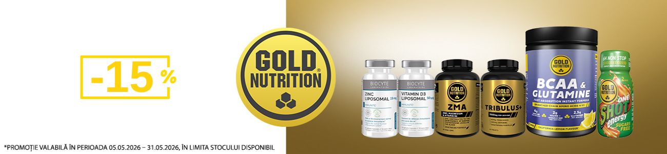 Promotie cu 15% reducere la Biocyte si Gold Nutrition