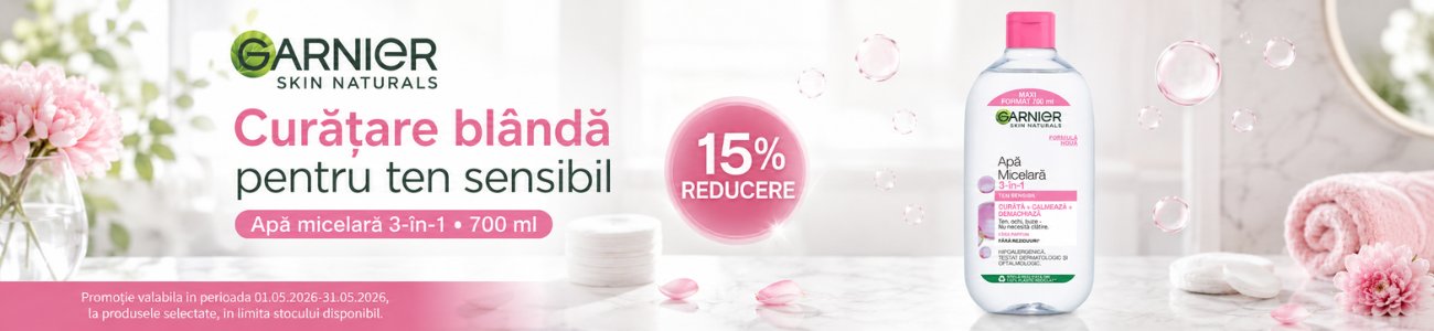 Promotie cu 15% reducere la Garnier Skincare