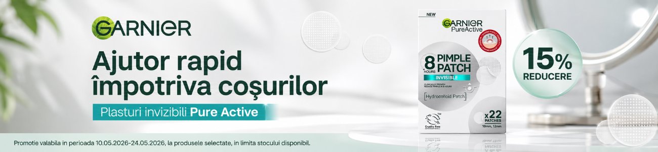 Promotie cu 15% reducere la Garnier Skincare Plasturi invizibili pentru cosuri Pure Active