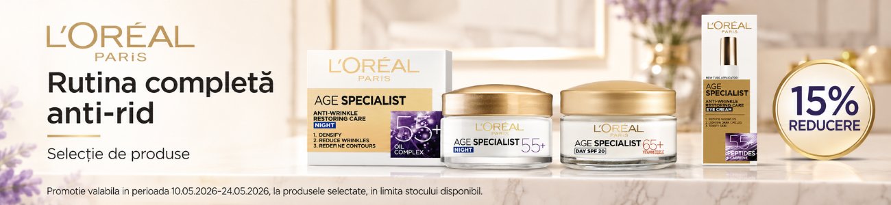 Promotie cu 15% reducere la L'Oreal Skincare