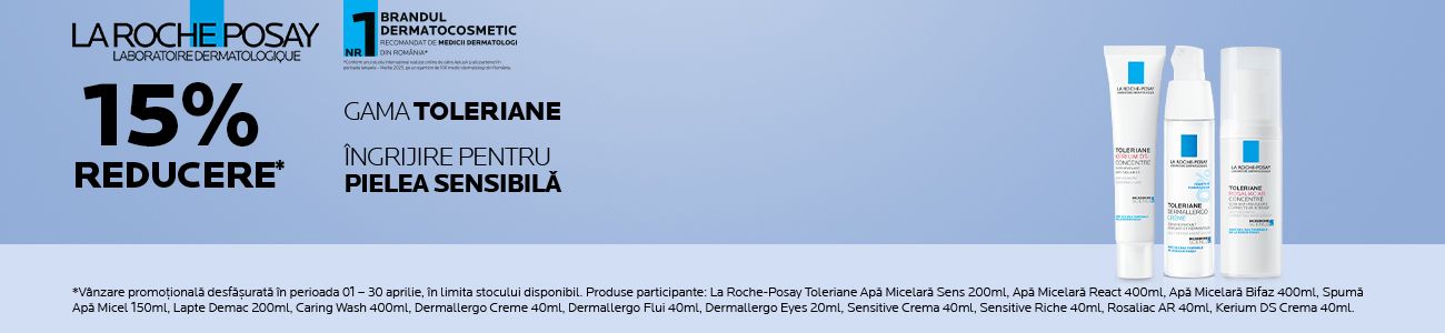 Promotie cu 15% reducere la La Roche Posay Toleriane