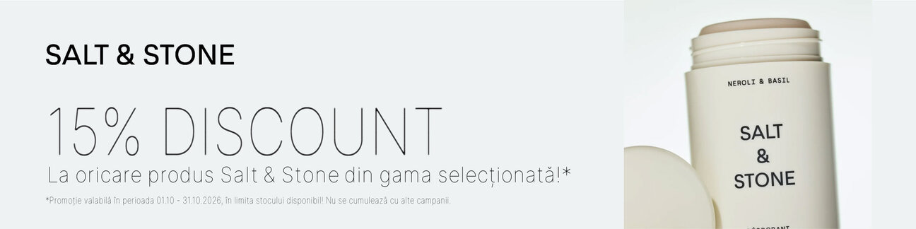 Promotie cu 15% reducere la Salt And Stone
