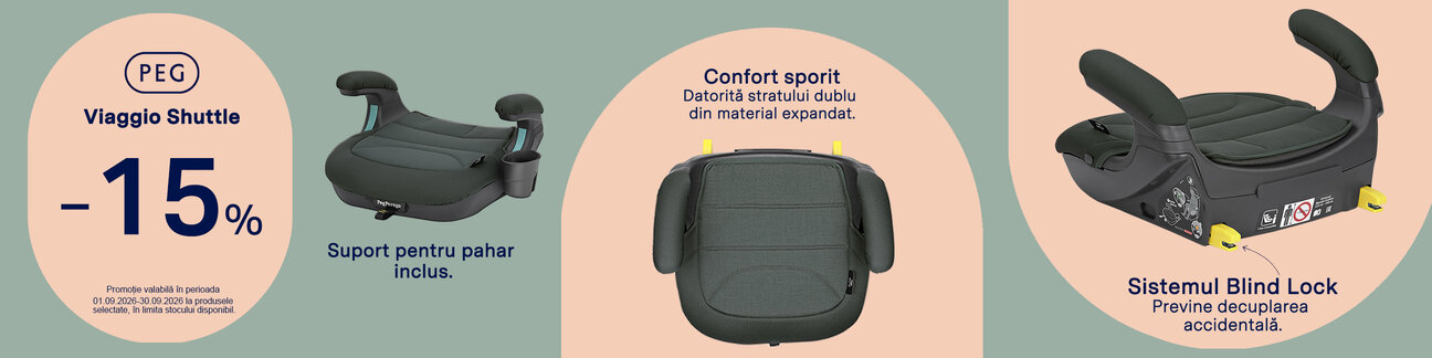 Promotie cu 15% reducere la scaune auto Peg Perego Viaggio Shuttle