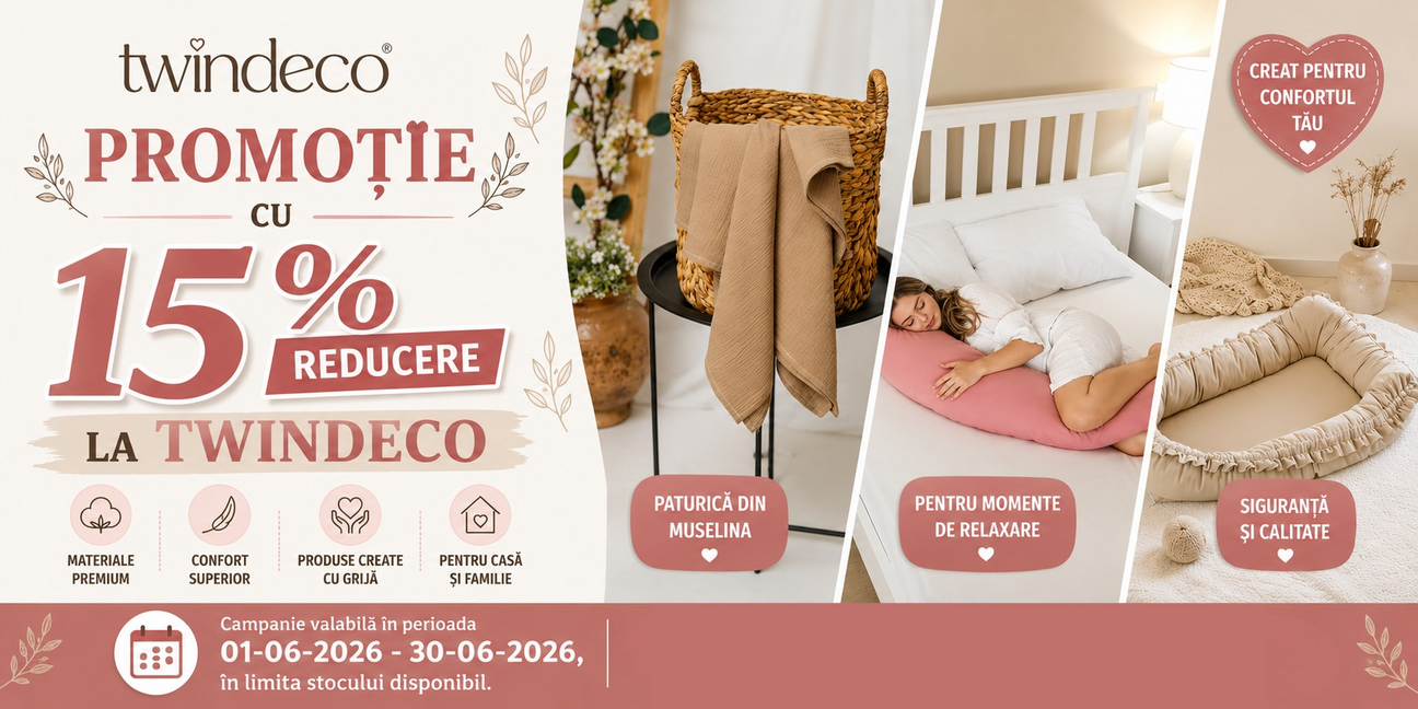 Promotie cu 15% reducere la Twindeco