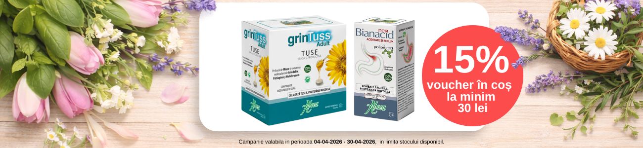 Promotie cu 15% voucher aplicat in cos la Aboca