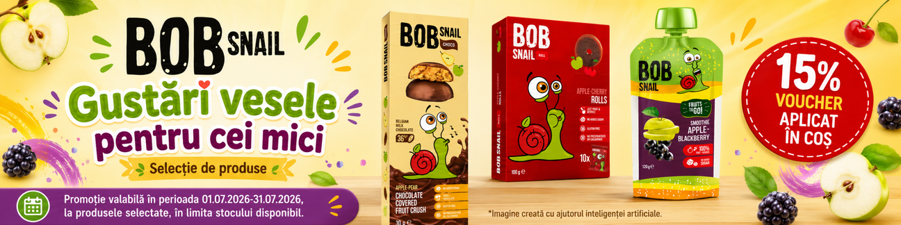 Promotie cu 15% voucher aplicat in cos la Bob Snail