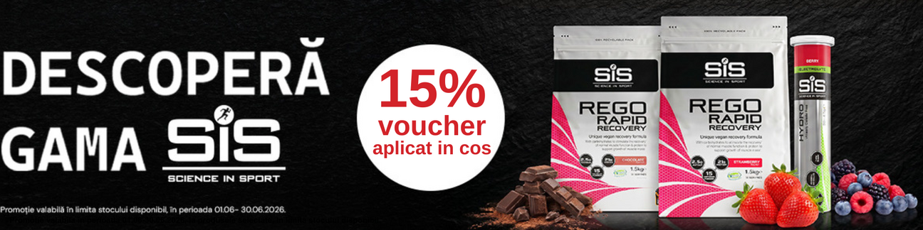 Promotie cu 15% voucher aplicat in cos la minim 24 lei la Science in Sport