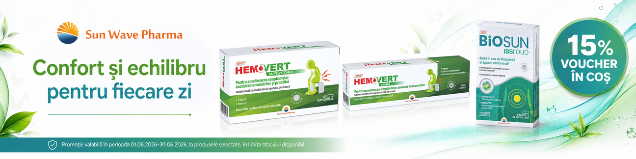 Promotie cu 15% voucher aplicat in cos la Sun Wave Pharma