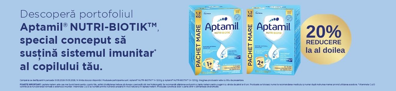 Promotie cu 20% reducere la al doilea produs Aptamil
