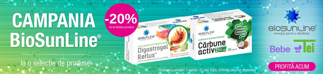 Promotie cu 20% reducere la al doilea produs BioSunLine