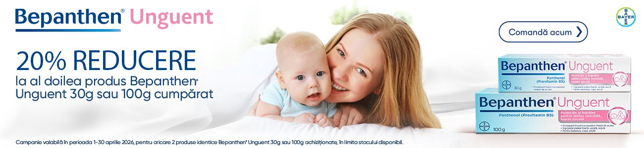 Promotie cu 20% reducere la al doilea produs identic Bepanthen