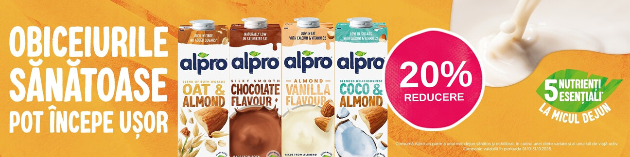 Promotie cu 20% reducere la Alpro